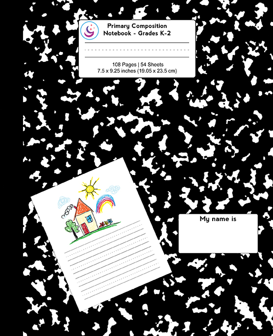 black marble primary composition notebook